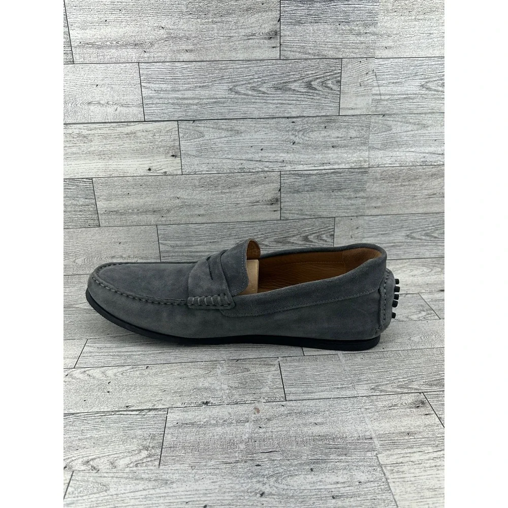Jack Erwin Decker Men Sz 11M‎ Grey Suede Penny Driving Loafers Made in Brazil